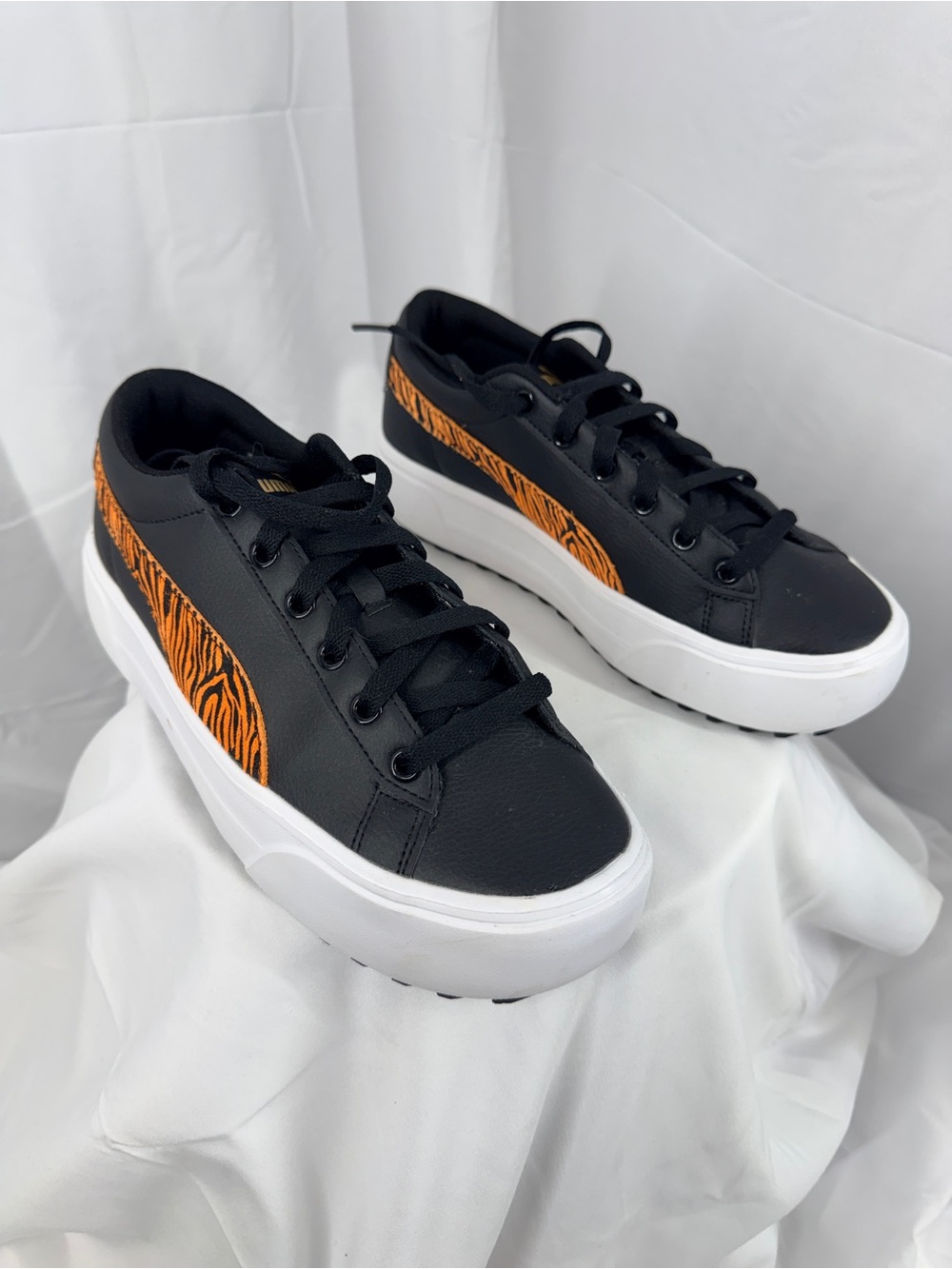 Puma Black Sneakers with Orange Tiger Stripe